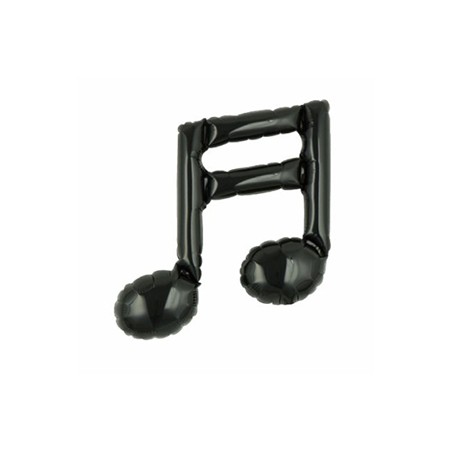 Ballon mylar Double Note Musique noir - Haut. 23cm
