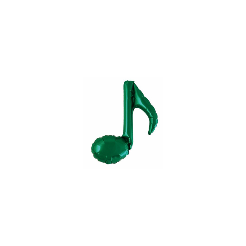 Ballon mylar Note Musique vert - Haut. 23cm