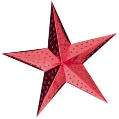 Etoile rouge à suspendre - Carton - Diam 40 cm