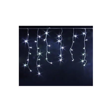 Guirlande stalactite leds -L 16 m - H 54 - blanc pur - cable blanc- 24v