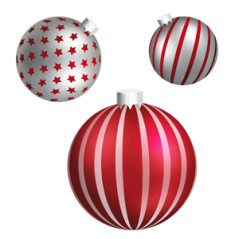 Boules de Noel x 3 - carton RV - D. 40/ 30 / 20 cm