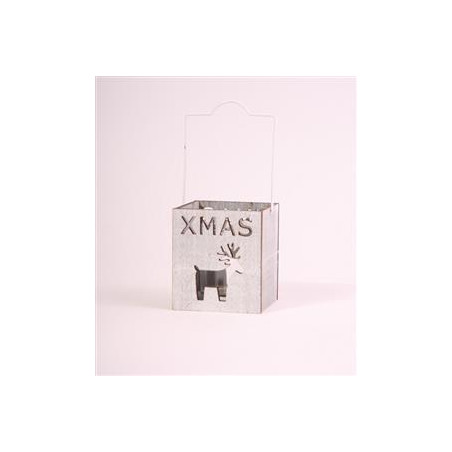 Porte bougie avec motif XMAS ajouré - Bois - Haut : 8cm
