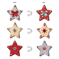 Etoiles de NOEL x 2 à suspendre ou à coller - 30 x 30 - Carton RV