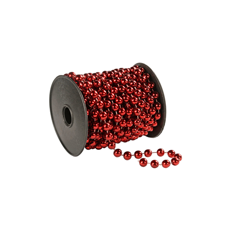Collier de perles rouge - PVC brillant - Longueur 10 M