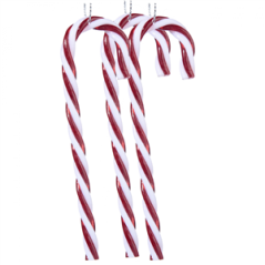 Sucre d'orge x3 à suspendre dans le sapin - plastique - Long. 12,5cm