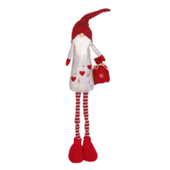 Père Noël Bonnet  et  Longue Barbe (Sac Rouge - debout téléscopique)  25 x 12 x 106