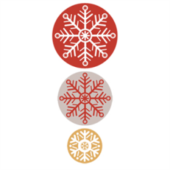 Flocons x 3 modèles Recto Verso - Carton - Diam. 40-31-24cm
