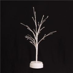 Sapin LED blanc à piles - Haut 40cm (piles non fournies - 3 LR6)