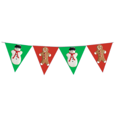 Guirlande de Noël 10 fanions triangulaires 20 x 30cm - papier Long. 420cm