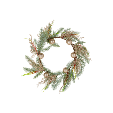 Couronne de sapin vert artificielle et paillette Diam.45 cm