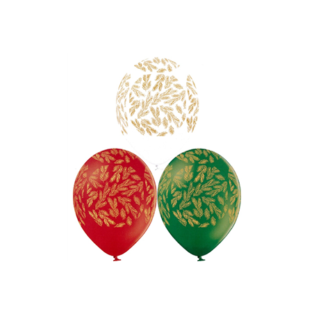 Ballons Noël Branches de sapin x8 - Diam 29cm