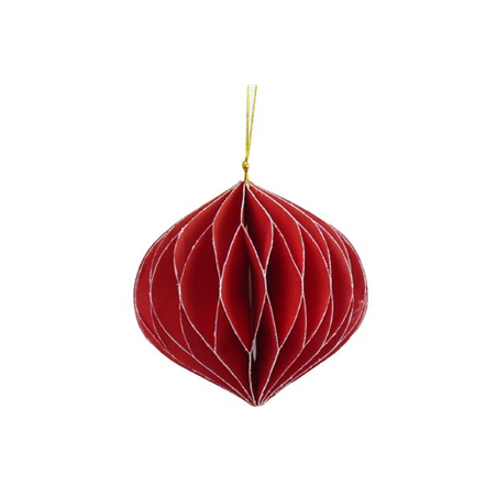 Boule alvéolée rouge goutte d'eau - Diam. 12cm