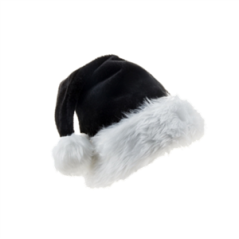 Bonnet de Noël en feutrine noire et fourrure