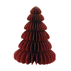 Sapin alvéolé rouge et or - papier - Haut 30 cm