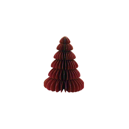 Sapin alvéolé rouge et or - papier - Haut 30 cm