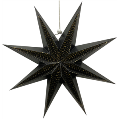 Étoile noire à pois dorés - carton - Diam. 30cm