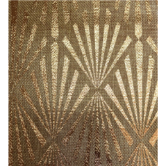 Tissu Diamant - impression cuivrée - toile de lin le ml - Larg.150cm