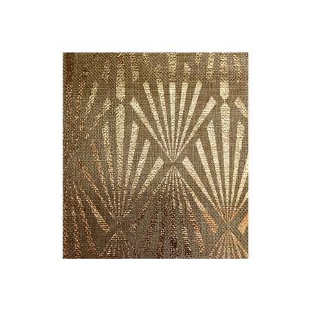 Tissu Diamant - impression cuivrée - toile de lin le ml - Larg.150cm