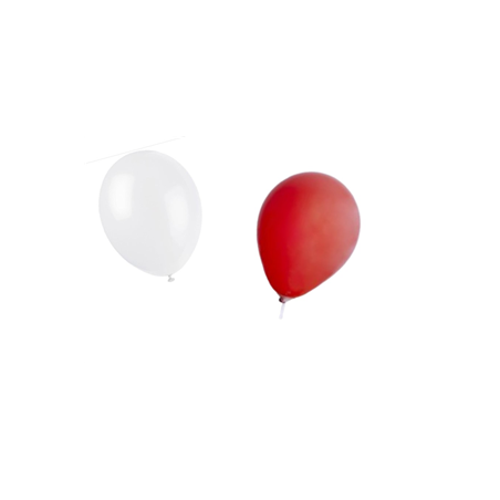 Ballon blanc et rouge x8 - Diam. 29cm