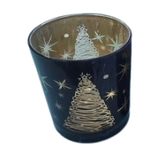 Photophore Sapin en verre - 8,8 x 10cm