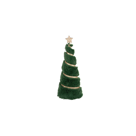 Sapin fausse fourrure vert et or - 9 x 23,5cm
