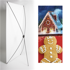 Kakemono pain d'épice noel - 180 x 80 cm - Toile M1 avec structure  X- Banner
