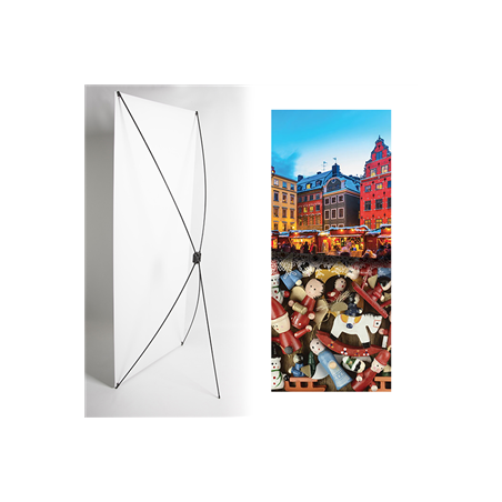 Kakemono Noel village - 180 x 80 cm - Toile M1 avec structure  X- Banner