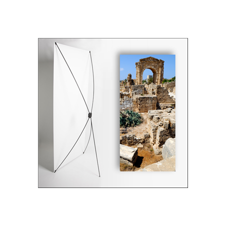 Kakemono Oriental Ruines 80 x 180 - Toile M1 / avec structure X Banner