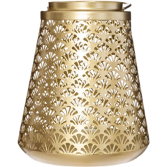 Lanterne dorée en métal 19,5 x 17cm