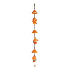 Suspension éléphants  - perle et tissus - haut: 80 cm