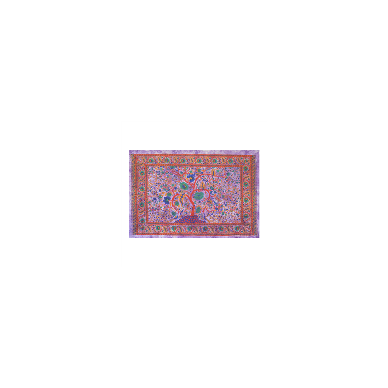 Tenture traditionnelle indienne Arbre de Vie 120 x 220cm (motifs aléatoires)