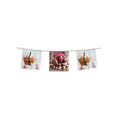 Guirlande Pâques Chocolat 10 fanions 21 x 21cm - papier Long. 420cm