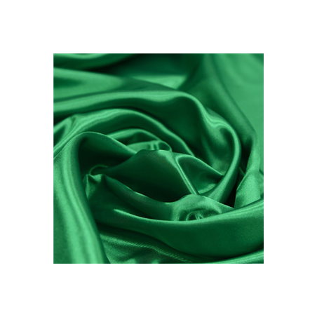 Tissu satin vert - Larg. 140cm (vendu au mètre)