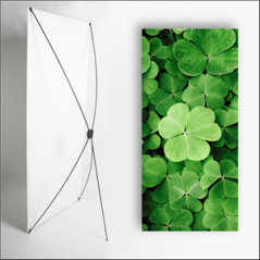 Kakemono Irlande Trèfles - 180 x 80 cm - Toile M1 avec structure X- Banner