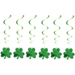 Lot de 6 tourbillons Trèfle Saint Patrick - Haut. 80cm