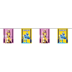 Guirlande Rugby Fairey 10 fanions 21 x 30cm - papier Long. 420cm