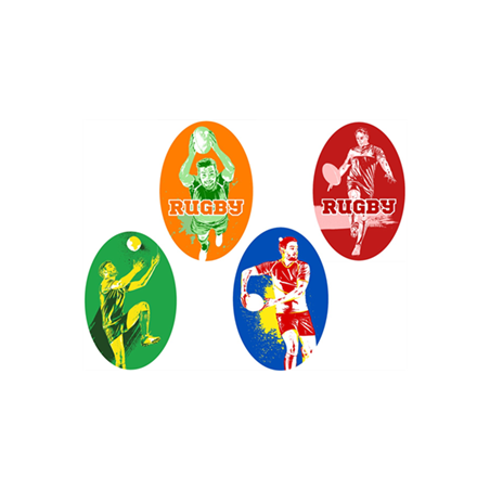 Mobiles Rugby Fairey x4 - carton - Haut. 38cm