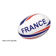 Ballon de Rugby France - PVC - 29x18 cm / Taille 5 (vendu non gonflé)