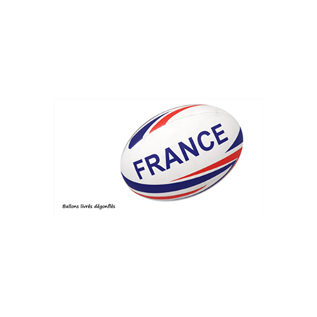 Ballon de Rugby France - PVC - 29x18 cm / Taille 5 (vendu non gonflé)