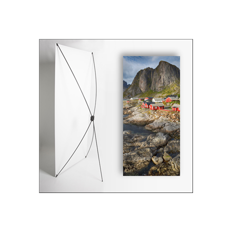 Kakemono scandinavie Village  - 180 x 70 cm - Toile M1 avec structure  X- Banner
