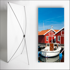 Kakemono scandinavie Bateau  - 180 x 80 cm - Toile M1 avec structure  X- Banner