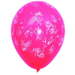 Ballon multicolore motif terroir x8 - Diam. 29cm