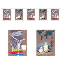 Guirlande Développement Durable 10 fanions 20 x 30cm - papier Long. 420cm