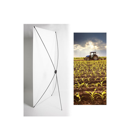 Kakemono Le Tracteur  - 180 x 80 cm - Toile M1 avec structure  X- Banner