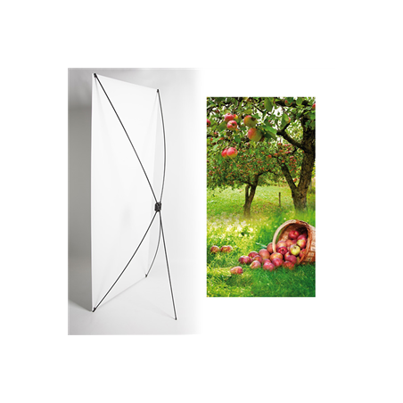 Kakemono Verger automne - 180 x 80 cm - Toile M1 avec structure  X- Banner