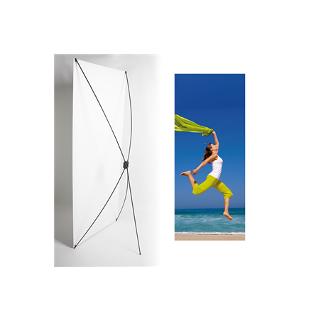 Kakemono femme voile été - 180 x 80 cm - Toile M1 avec structure  X- Banner