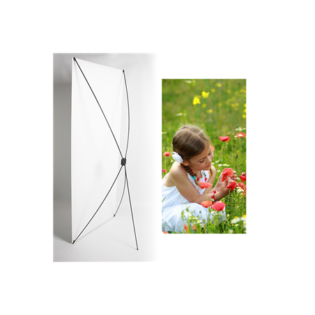 Kakemono été fillette - 180 x 80 cm - Toile M1 avec structure X- Banner