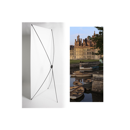 Kakemono Chambord - 180 x 80 cm - Toile M1 avec structure  X- Banner