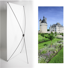 Kakemono château Loire - 180 x 80 cm - Toile M1 avec structure  X- Banner