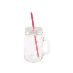 Mini jarre avec paille – 450 ml 19x8x13,5cm